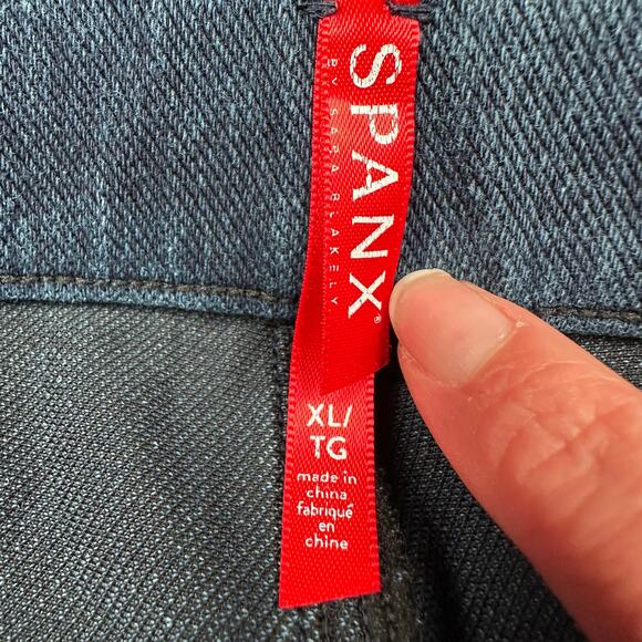 Spanx Leggings Womens Extra Large Blue Jean-ish Ankle Stretch Pullon Shaping - Picture 6 of 13